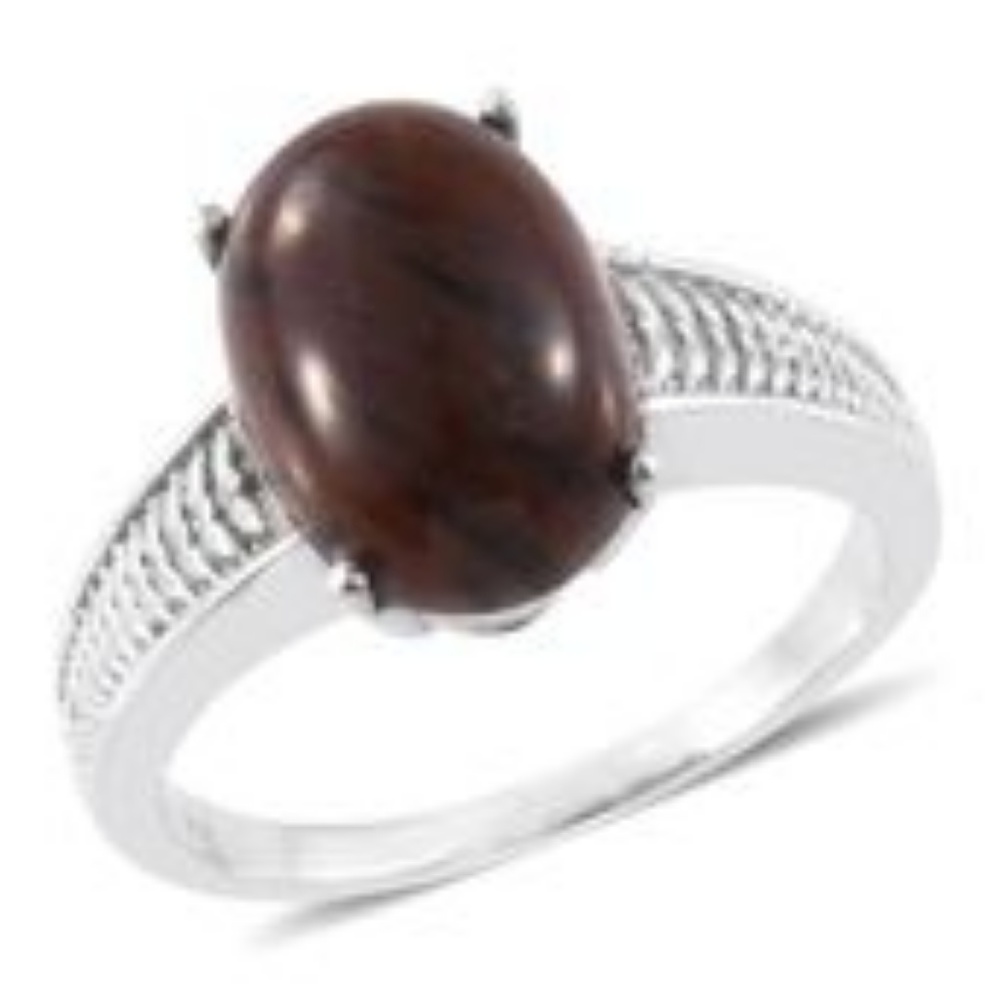 Coffee Obsidian Stainless Steel Ring NWT!